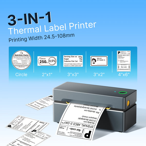 PL80EB 4x6 Wireless Thermal Shipping Label Printer For Small Business Compatible With Smartphone And Computer Used For Shipping Labels, Thermal Label Printer, For E-commerce, Warehouse, And Office Use Freight