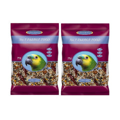 2x Johnston & Jeff No.1 Parrot Food 2kg Daily Mixed Parrot Feed for Pet Birds Balanced Grain & Seed Food for Home Bird Care