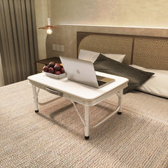 Side Table Small Foldable TV Tray with 2 Height Adjustable, Foldable Coffee Table, Lightweight Aluminum Outdoor and Indoor Snack Sofa Table, Easy to Install, 60.96cm x 45.72cm 2-Height 30.48/60.96cm Adjustable, DAYPLUS