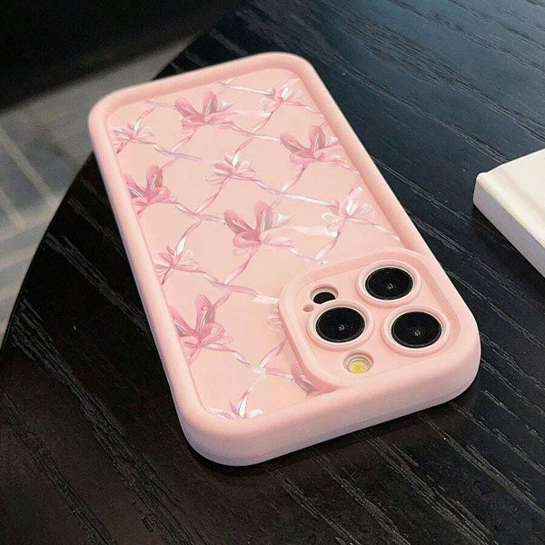 Adorable Phone Case with Bow Design, Compatible with Iphone 11 Through 16 Pro Max.