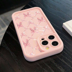 Adorable Phone Case with Bow Design, Compatible with Iphone 11 Through 16 Pro Max.