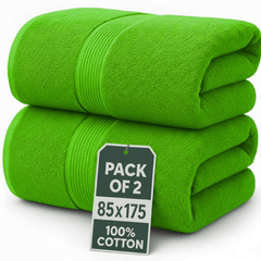 Set of 2 Jumbo Extra Large Bath Sheets – 85 x 175 cm Super Soft, Highly Absorbent, Quality Towels for Bathroom, Spa, Gym & Hotel Use