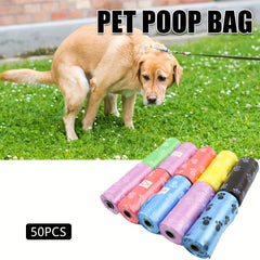 50 Rolls Dog Poop Bag, Portable Pet Waste Bag Refill Rolls, Thickened Leak Proof Pet Garbage Bags, Pet Cleaning Supplies Open-top Garbage Bag, Pet Waste Bags for Indoor & Outdoor Use
