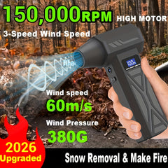 150000 RPM High Speed Violent Turbo Fan High Power Car Dust Blower Multifunctional Portable Violent Camping Fan Handheld Outdoor Camping Hair Dryer, Brushless Motor Turbofan Violent Fan High Speed Turbo Fan, Dust Buster