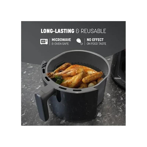 1pc Air Fryer Liners, Black Air Fryer Silicone Liners, Extra Strong Silicone Air Fryer Liners, Basket Air Fryer Accessories