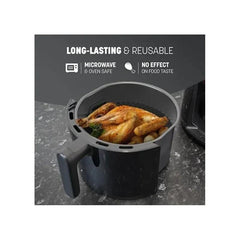 1pc Air Fryer Liners, Black Air Fryer Silicone Liners, Extra Strong Silicone Air Fryer Liners, Basket Air Fryer Accessories