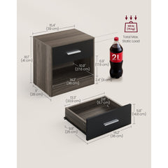 Bedside Table, Side Table with Drawer, Handle, Open Compartment,Easy Assembly, Perfect for Living Room or Bedroom