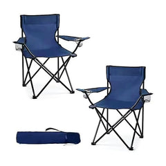 2 X Folding Camping Chair Outdoor Portable Garden Folding Camp Chair with Cup Holder