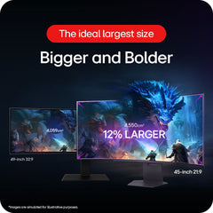 LG Ultragear 45 Inch WQHD 240Hz OLED Gaming Monitor, 45GS95QE-B