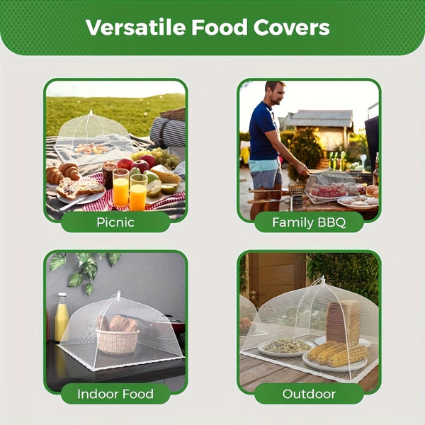 4pcs Pop-Up Food Covers, Foldable Mesh Food Tents, Reusable And Washable Dustproof Protection for Outdoor Picnics, Camping, BBQ, Food Protector Nets, Ideal for Outdoor Picnics And Parties, Perfect for Breakfast Spread, Party Food Cover