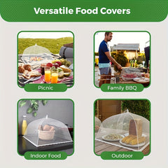 4pcs Pop-Up Food Covers, Foldable Mesh Food Tents, Reusable And Washable Dustproof Protection for Outdoor Picnics, Camping, BBQ, Food Protector Nets, Ideal for Outdoor Picnics And Parties, Perfect for Breakfast Spread, Party Food Cover
