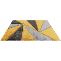 Luxury Soft Shaggy Area Rug – Modern Non-Shedding Geometric Triangles Design, High-Pile Plush Living Room Carpets, Large Thick Rug for Bedroom, Kitchen, Lounge & Home Décor – Contemporary Floor Rug & Mats
