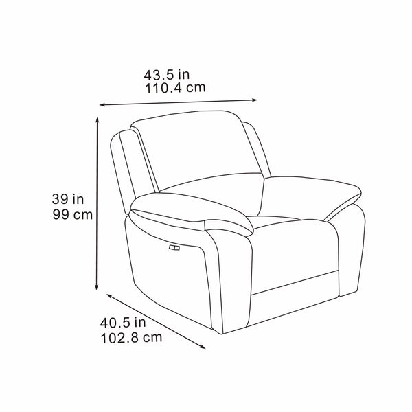 Belagio Grey Fabric Power Recliner Armchair
