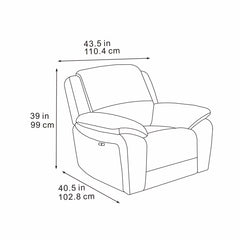 Belagio Grey Fabric Power Recliner Armchair