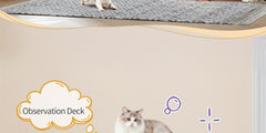 98cm Cat Tree, Cat Tower for Indoor Cats, Multi-Level Cats House Furniture with Scratching Post, 2 Caves, Large Platform, Scratching Ramp, Pompom, Light Grey