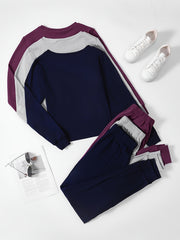 3pcs Women's Sportswear Set, Long Sleeve and Long Pants, Made of Fabric