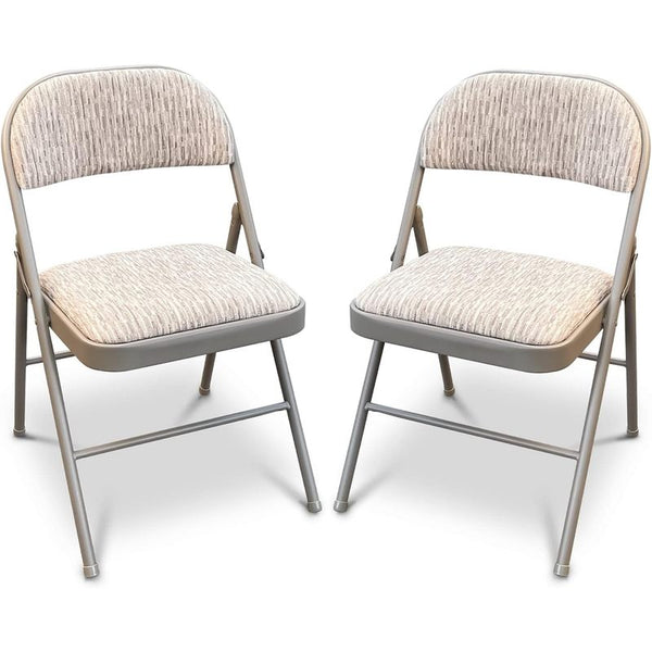 Crystals Deluxe Fabric Padded with Heavy Duty Steel Metal Frame Folding Back Rest Chair for Home Garden Office Computer Desk (1)