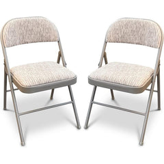 Crystals Deluxe Fabric Padded with Heavy Duty Steel Metal Frame Folding Back Rest Chair for Home Garden Office Computer Desk (1)