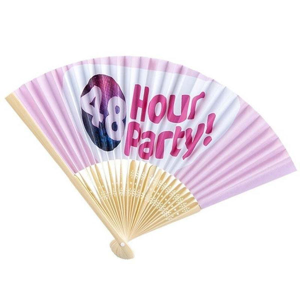 48 Hour Party Folding Hand Held Fan Non Electric Plastic Cooling Rave Fabric Lot Multi Pack