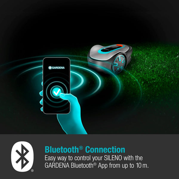 Gardena Robotic Mower SILENO Minimo 250 M²: Intelligent Lawn Mower with Excellent Connectivity, Programmable with the Gardena Bluetooth® App, Version with UK Plug(15201-28)