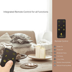 LENCARTA LED Flameless Candle Classic Ivory 6 Inch Wax Shell | Battery Powered Music Rhythm Sensing Flicker-Effect Pillar with Remote Control for Home Decor
