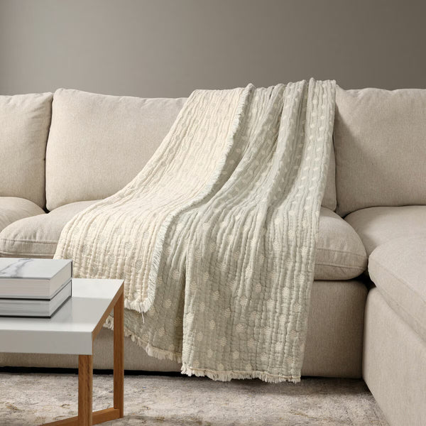 Life Comfort Reversible 100% Cotton Gauze Throw in Blue, 127 X 162 Cm