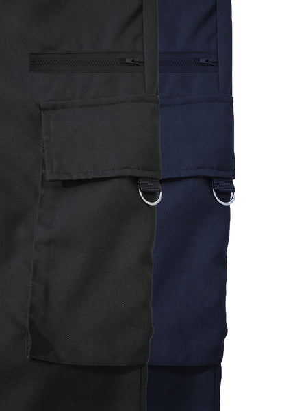 Men's 2pcs Cargo Pants with Drawstring Waist and Multiple Pockets, Suitable for Outdoor Casual Wear