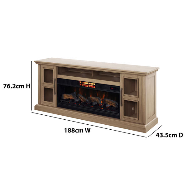 Tresanti Nottingham Media Mantel with Classicflame Coolglow 2-In-1 Electric Fireplace & Fan