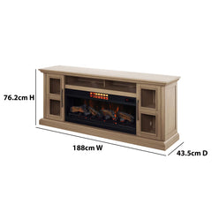 Tresanti Nottingham Media Mantel with Classicflame Coolglow 2-In-1 Electric Fireplace & Fan