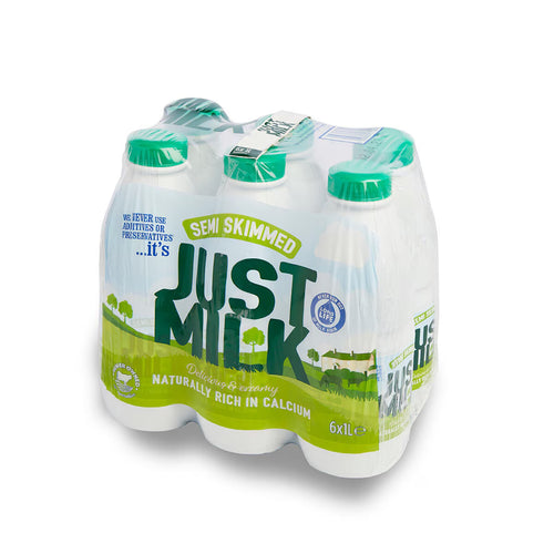 Candia Just Milk UHT Semi-Skimmed Milk, 6 X 1L