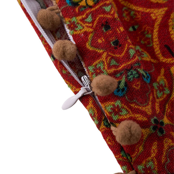 18x18 Inch Reversible Turkish Pattern Pillows (Set of 2 with Inserts) - Romantic Turkey Boho Floral Double Sided Design, Premium Polyester Cover & Fill, Decorative Accent Pillows for Sofa, Chair, Bedroom