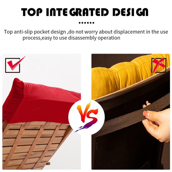Garden Bench Cushion Chair Cushion, Sun Lounger Cushion Pads 160*50*8cm Thick Garden Recliner Chair Replacement Anti-Slip Cushion Sunbed Cushion 2 3 Seater Seat Pad for Porch Swing Patio Lawn Various Colour Options