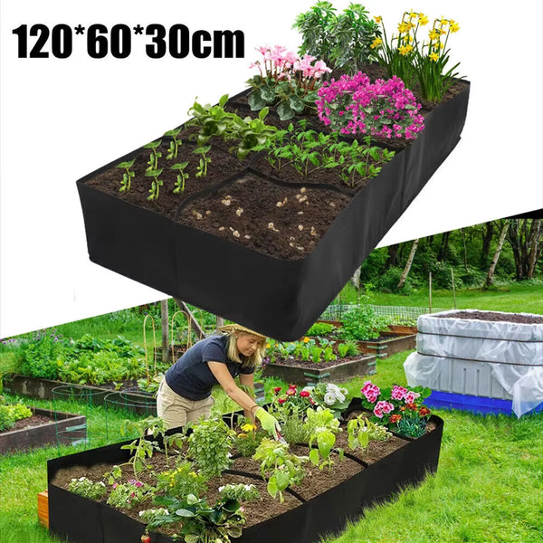 8 Grids Garden Raised Planting Bed Fabric Raised Garden Bed Square Felt Garden Flower Grow Bag Vegetable Planter Pot