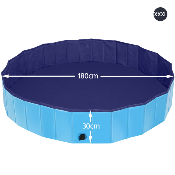 Costoffs Pet Pool Foldable Dog Swimming Pool, Pet Pool Portable Bathing Swimming Tub for Garden/Beach/Yard/Home, L/XL/XXL/XXXL, Blue/Grey/Black/Ocean Blue