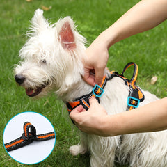 Non-Tension Pet Carrier with 2 Leash Clips Adjustable Padded Dog Vest Reflective Non-Choking Pet Oxford Vest with Easy to Control Handle for Small Medium And Large Dogs