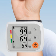 JIACOM Digital Blood Pressure Monitor with Pulse Rate Detection - Adjustable Wristband, Soft LCD Display, Battery Powered, Easy-to-Use for Adults & Teens, Voice Broadcast Function, Blood Pressure Wristband | Sleek White Design | Soft Fabric, Blood Pressur