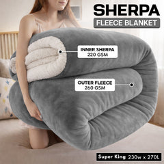 1pc Luxurious Double-Sided Sherpa Throw Blanket – Soft, Warm & Cozy Contemporary Blanket, Machine Washable, Perfect for Couch, Bed, Office & Travel, Ideal Gift