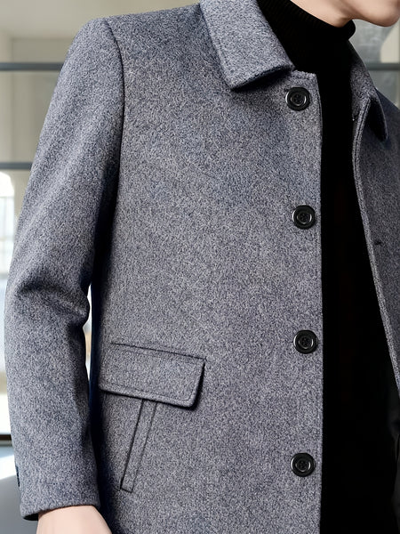 [Wanrenshan OBM] 2025 American Style New Men'S Casual Classic Versatile Solid Color Side Double Pocket Easy Design Handsome Dad Wrinkle-Resistant Non-Iron Single-Breasted Light Luxury Trench Coat