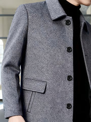 [Wanrenshan OBM] 2025 American Style New Men'S Casual Classic Versatile Solid Color Side Double Pocket Easy Design Handsome Dad Wrinkle-Resistant Non-Iron Single-Breasted Light Luxury Trench Coat