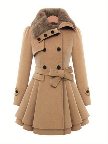 Women'S Elegant Winter Coat - Classic Mid-Length Open Front Long Sleeve Coat with Pockets, Solid Black Plain Design, Structured Collar & Smooth Fabric - Versatile for Everyday & Formal Outfits, Durable Cold Weather Outerwear, Coats for Women Winter, Winte
