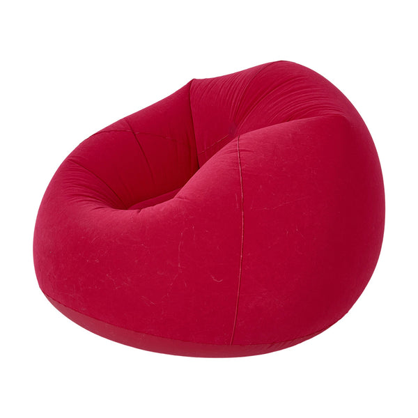 1pc Essential Home Item: Beanbag Sofa - Rose Red Spherical Inflatable Sofa, Large Inflatable Sofa, Complete with Manual Pump, Suitable for Living Room/Porch/Bedroom, Dimensions 100 X 100 X 58.5 Cm