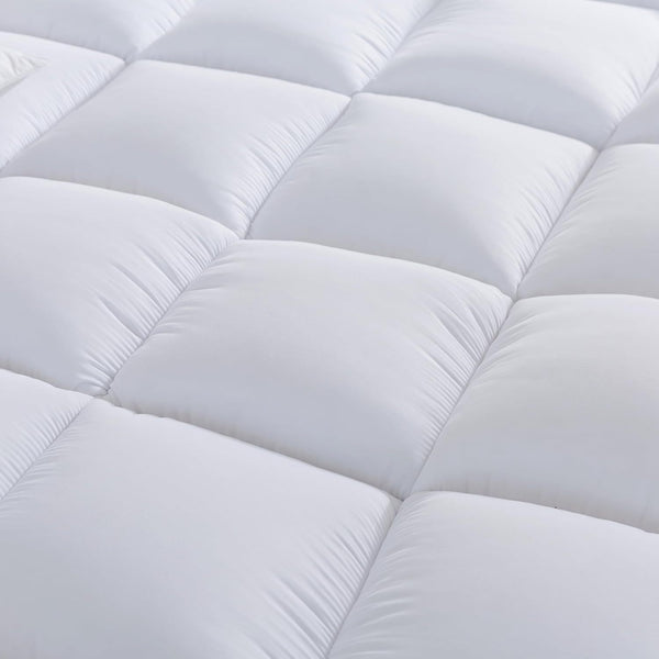 Luxury Mattress Topper Extra Thick 4-Inches / 10cm Deep | Fitted Bed MattressesToppers with Soft Fiber | Single Double King Super King Small Double Sizes Bedding Size