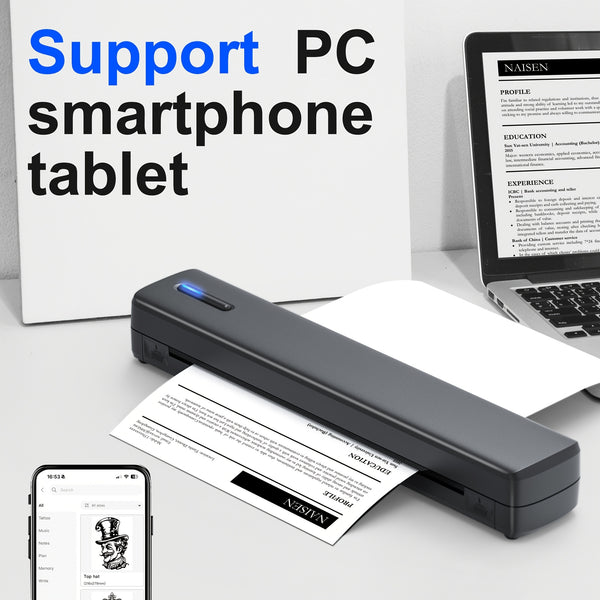 D810B Portable Inkless Thermal Printer - A4 Size, Prints Documents And Labels, Wireless Connection, USB Charging, Perfect For Travel And Office Use, Compatible With IOS And Android, Ideal Gift For Tattoo Artists And Business Professionals