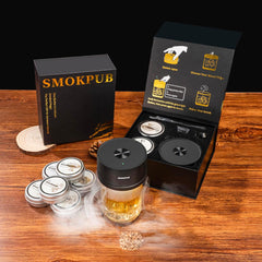 Electric Whiskey Smoker Kit Built-In Lighter, No Butane Needed, Cocktail Smoker Kit with 6 Wood Chips, Old Fashioned Drink Smoker Kit, Bourbon Whiskey Gifts for Men,Dad,Husband