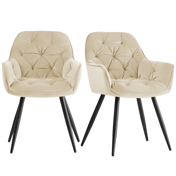 Dining Chairs with Velvet Thick Padded Upholstered Kitchen Tub Chair Armchair with Backrest Metal Legs Living Room Reception Leisure Chairs for Bedroom Lounge Office