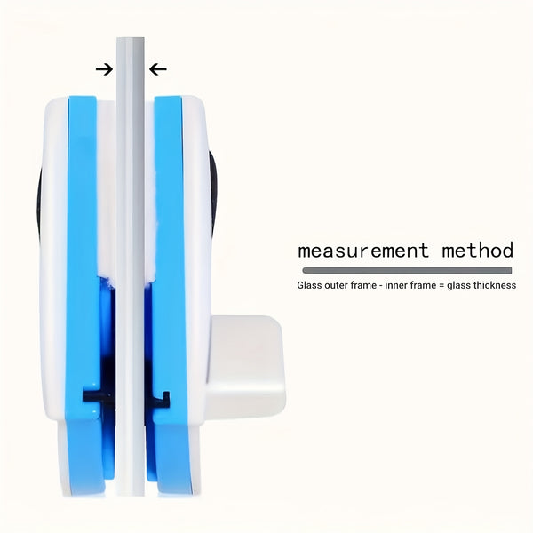 Magnetic Window Cleaning Tool with Dual Sides - a Reusable Glass Wiper Suitable for Single-Layer Glass Thickness of 3-8Mm, Featuring a White And Blue Design with a Hanging Loop, Requires No, Ideal for Home, Kitchen, Bathroom, Outdoor Use