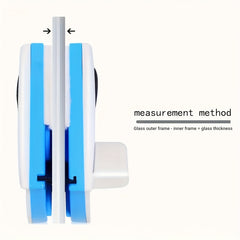 Magnetic Window Cleaning Tool with Dual Sides - a Reusable Glass Wiper Suitable for Single-Layer Glass Thickness of 3-8Mm, Featuring a White And Blue Design with a Hanging Loop, Requires No, Ideal for Home, Kitchen, Bathroom, Outdoor Use