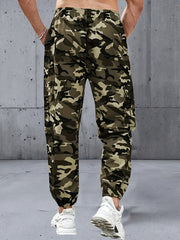 Men's Three-pc Cargo Pants, Solid Color Multi-Pocket Casual Outdoor Sports Trousers, Suitable for Spring, Summer, and Autumn