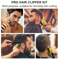 WEEME Golden 3pcs 2pcs 1pc Men's Hair Clipper Set, USB Rechargeable Hair Clippers, Trimmer And Shaver Kit, with Guide Combs & Cleaning Brushes, Grooming Gift Set for Men, Husband, Boyfriend, Dad Valentine's Day Gift