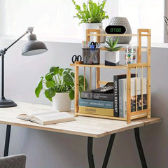 3 Tier Wooden Spice Rack Knife Holder Kitchen Organiser Shelf Stand Adjustable